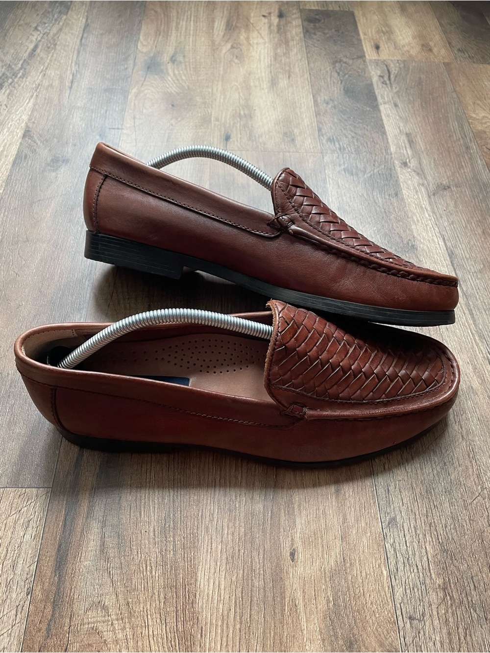 Giorgio Brutini Men's Eagle Brown Leather Weave Slip On Loafer Shoes